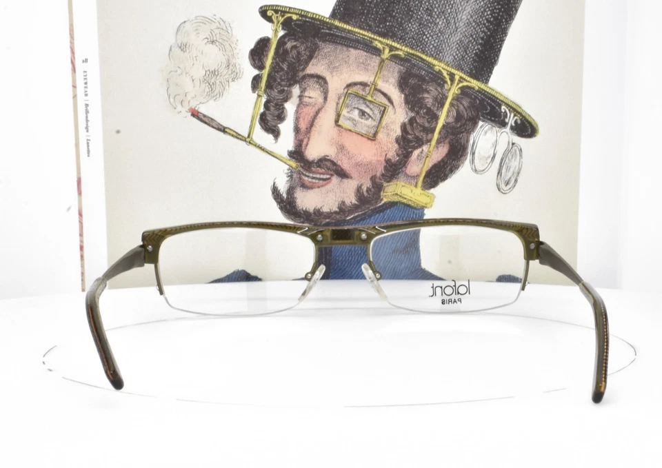 Anteojos vintage JEAN LAFONT verde oliva medio borde ClubMaster 55 mm bariton 427 Foto 4 de 4