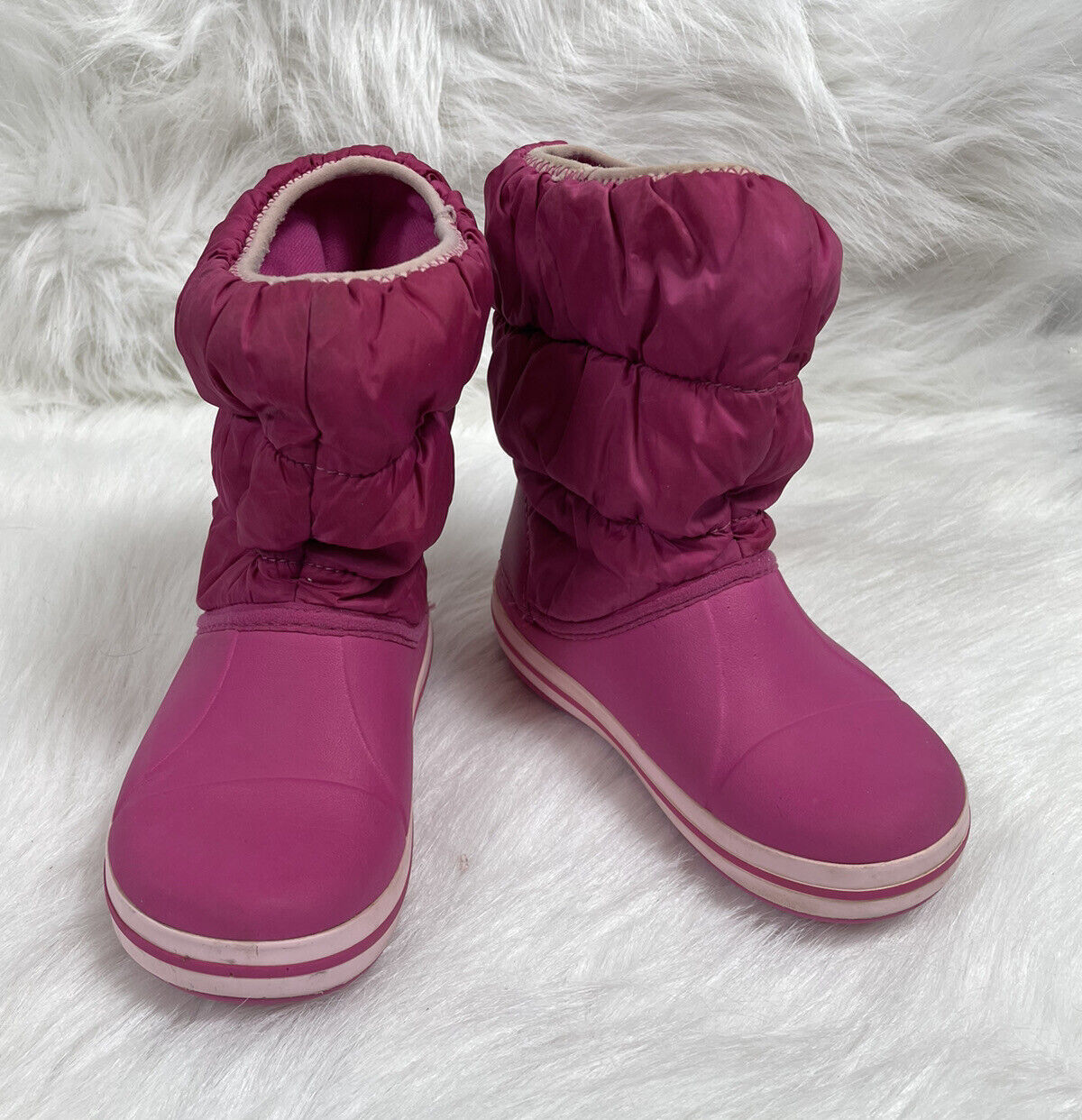 Crocs Toddler Winter Puff Boots - Size C 13 Pink Girls Snow Winter Boots |  eBay