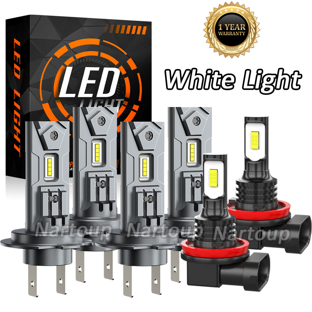 Combo LED Headlight Fog Light Bulbs Kit 6000K For BMW 328i 325xi 330xi 2002-2006