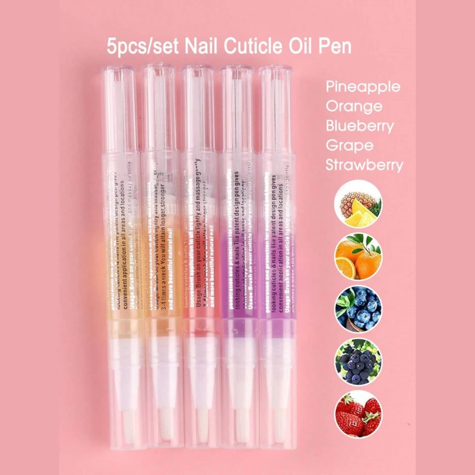 5pcs Nail Cuticle Oil Pen Set - Nourishing Nail Care & Cuticle Revitalizer Tools - Image 3 of 4