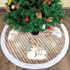 Christmas Tree Skirt Xmas Tree Bottom Round Carpet Santa Claus Party Adornments