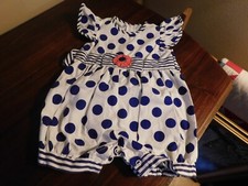 Polka Dot Toddler Romper Vintage Philippines Tieback 18 Month