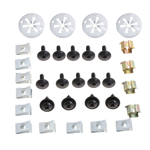 32pcs Car Undertray Cover Clips Screws Engine Bottom Splashguard Shield