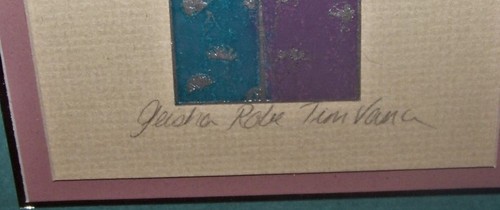 1986 VINTAGE KINDER HARRIS GEISHA ROBE ORIGINAL MIXED MEDIA ART TIM VANA - Picture 3 of 5