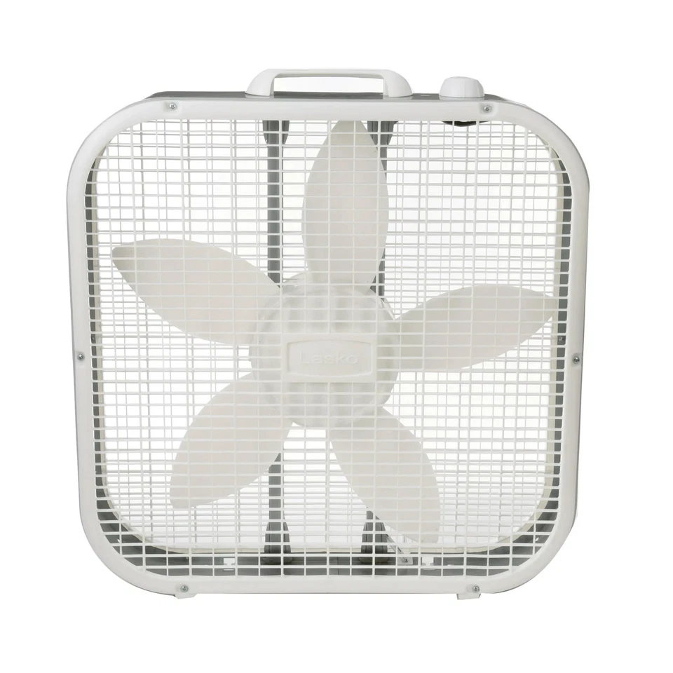 Lasko 20" Classic Box Fan with Weather-Resistant Motor, 3 Speeds, 22.5" H, White - Image 4 of 4