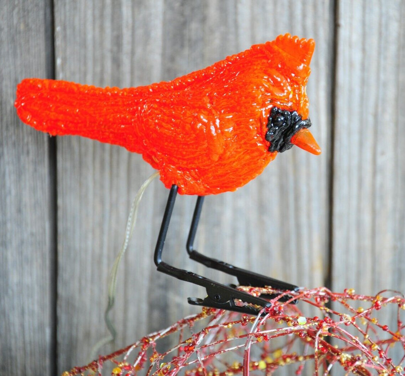 Red Hard Plastic Electric Flashing Red Bird Christmas Light