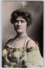 Pretty Woman Postcard RPPC Photo Percy Haswell Curly Hair Studio Rotograph