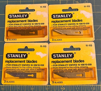 Lot 4 Packs (12 Stanley Replacement Blades) Model 11-113 for 10-109 10-059 Knife