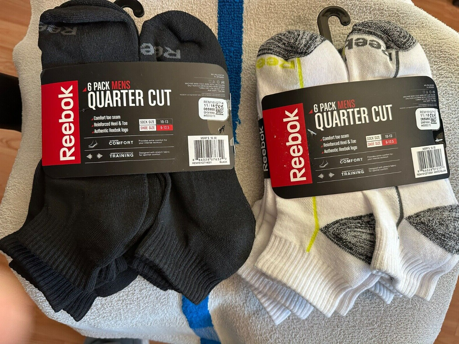 SOCKS MENS REEBOCK LOW CUT 2-6 PACK MENS  SIZE 10-13 SHOES SIZE 6-12.5-image