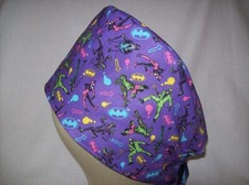 Men/Women Surgical Scrub Cap Lined Comics Bat  100 Cotton