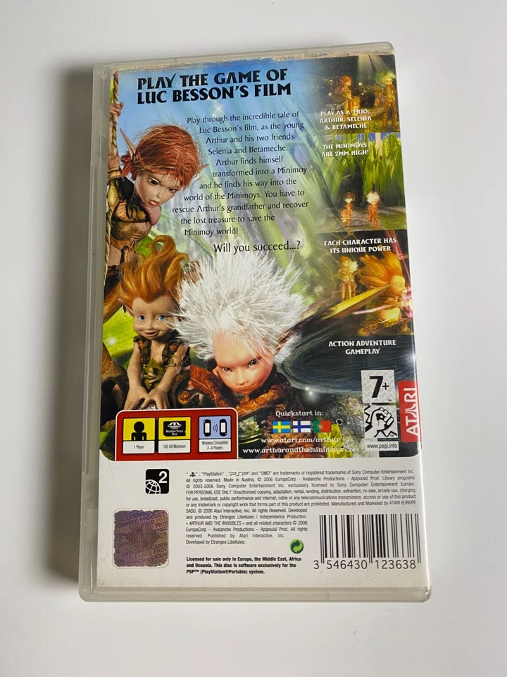 Arthur and the Invisibles - PSP *Black Case* Complete in Box - Tested - Image 4 of 4