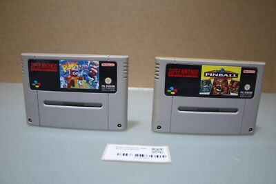 Super Pinball Behind the Mask + PLOK CIB SNES Super Nintendo Spiele 2Stück