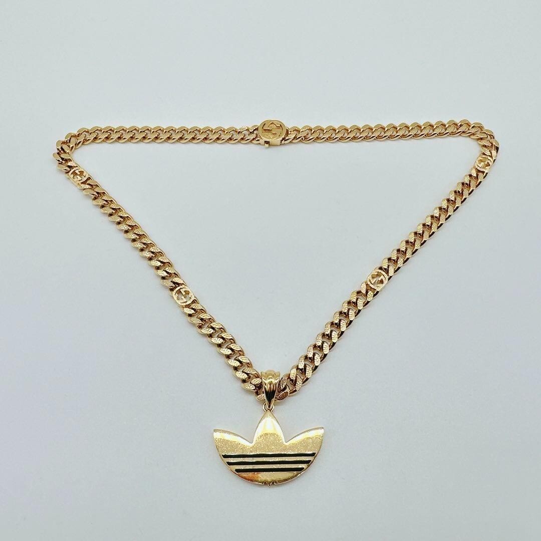 GUCCI Necklace Adidas Chain Gold Metal Ladies Brand Used eBay