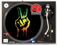 Rasta Peace Hand - 7"-12" DJ slipmat for turntable record player 