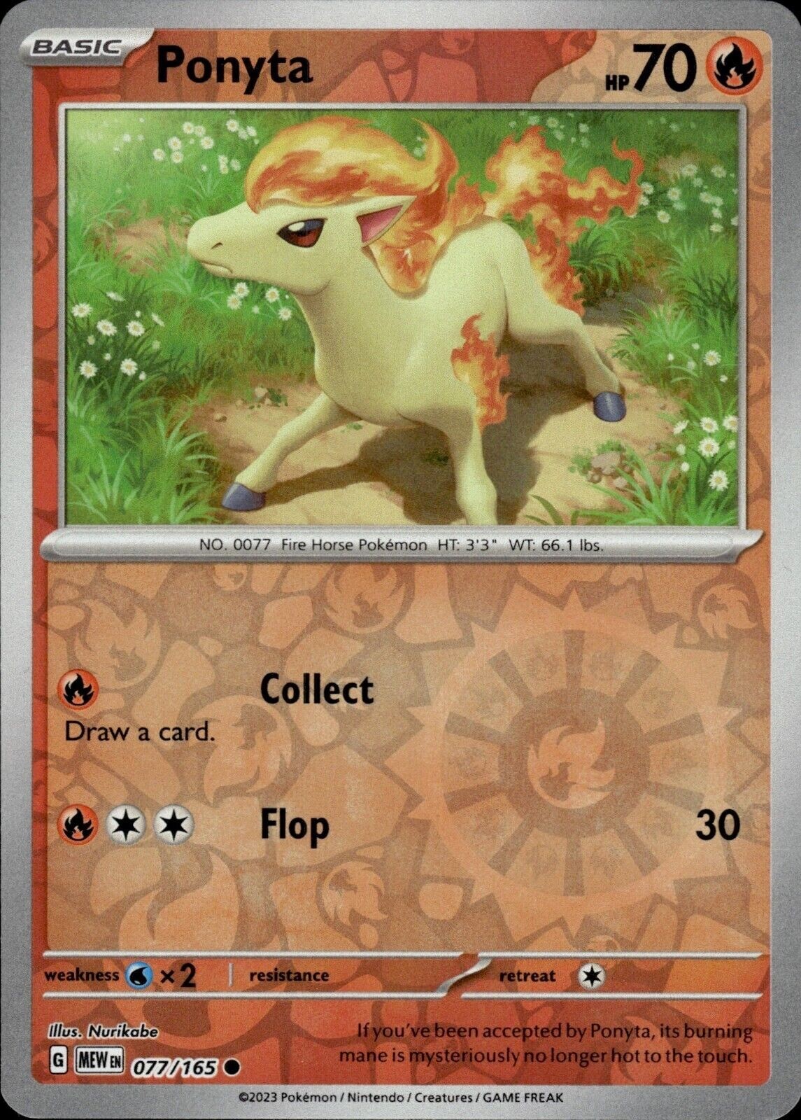Pokemon - Ponyta 077/165 - Reverse Holo - Pokemon 151 - NM/M