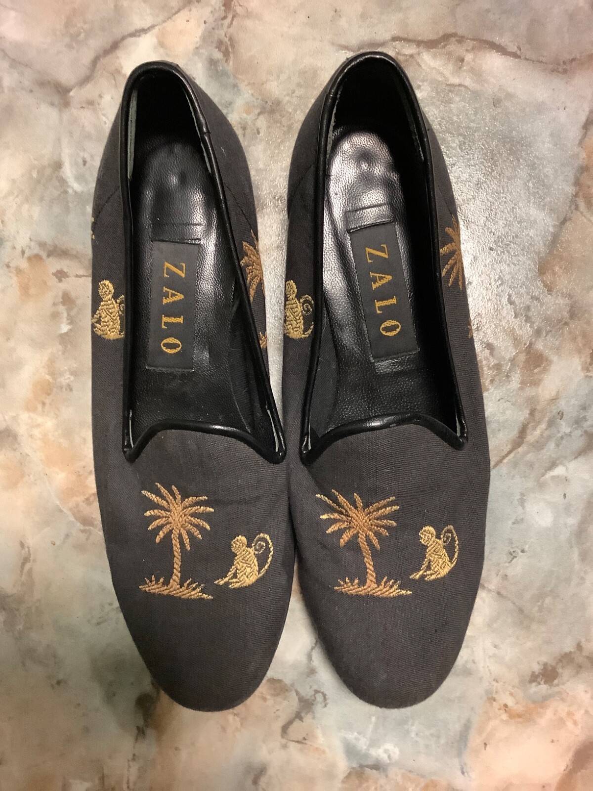 PANTOFOLA D’ORO Zalo Ciabatta Mocassino in Tela Pelle Scimmia Palma 7