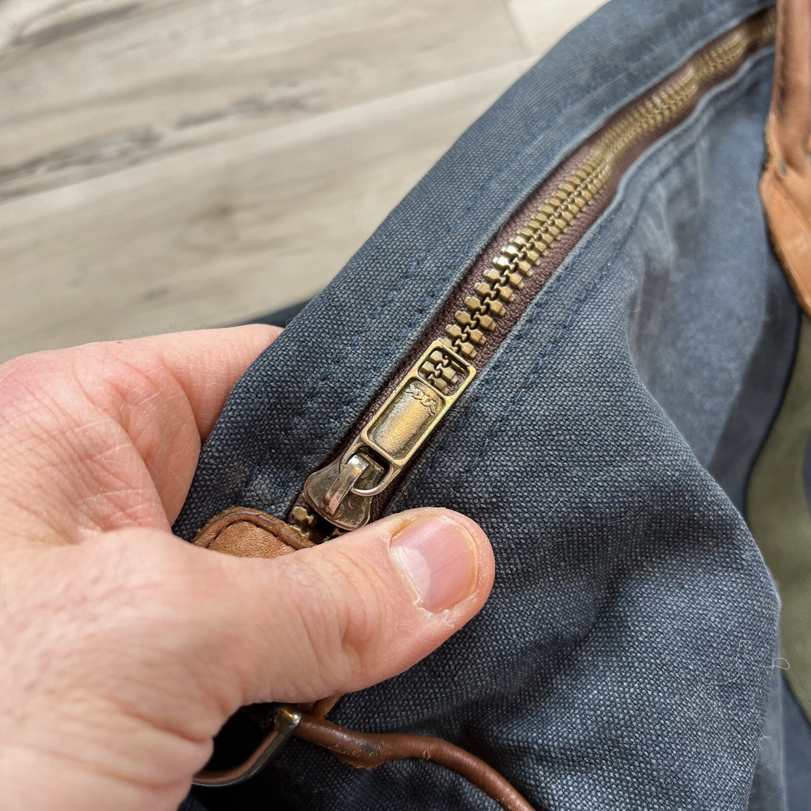 VINTAGE LL BEAN DUFFEL BAG BLUE GREEN 80S TOTE 70S 90… Gem