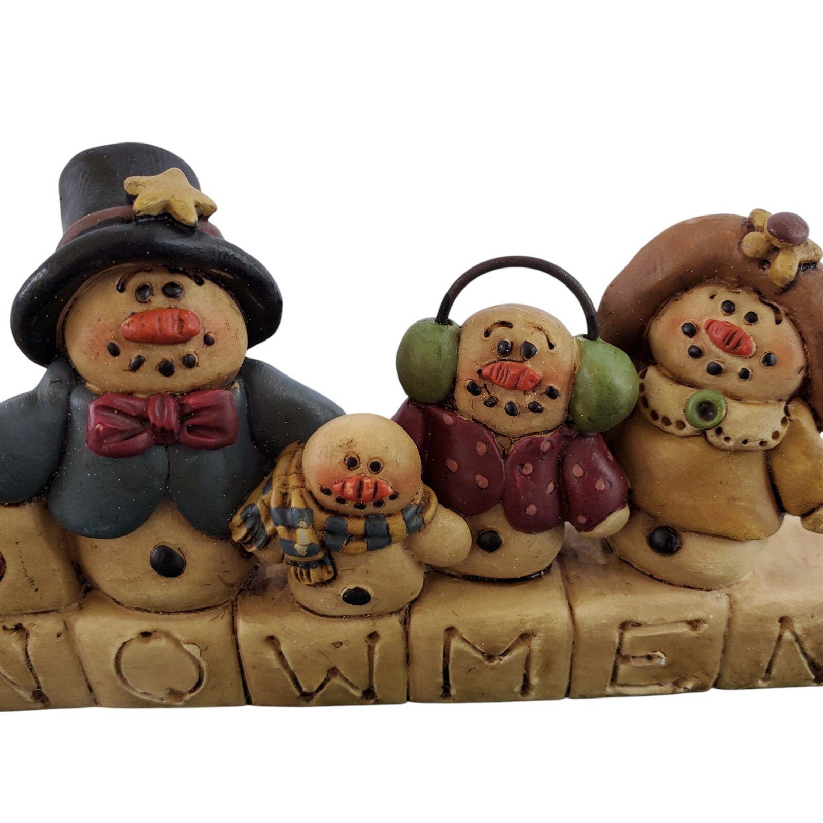 Vintage Suzi Skoglund I Love Snowmen Figurine Shelf Table Resin Snowman Family