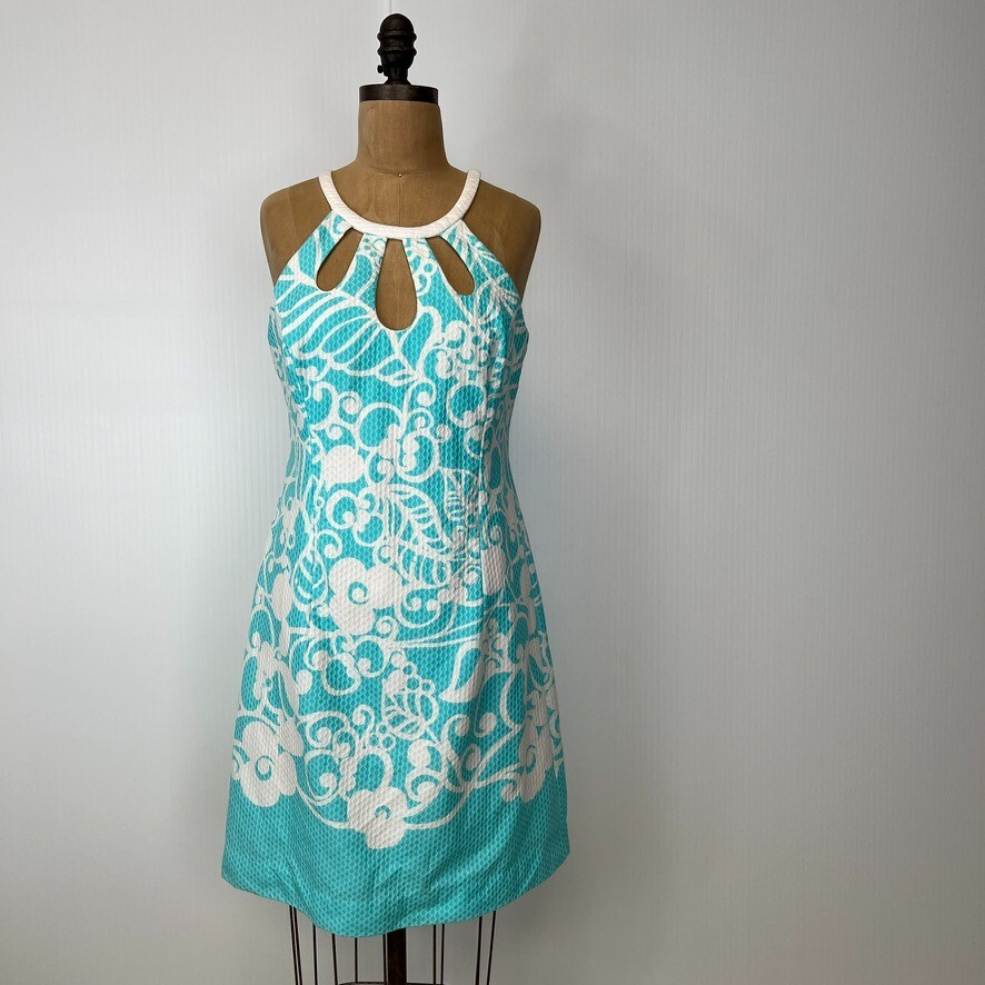 Lilly Pulitzer Dress Women 8 Pearl Shift Boarder Cut Out Shorely Work Party  Core | eBay