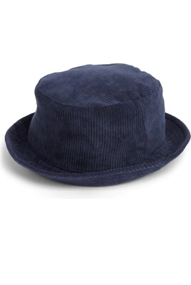 STEVE MADDEN Wide Brim Navy Corduroy Versatile Fedora Hat - NEW!