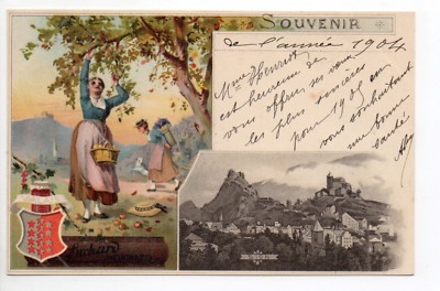 SWITZERLAND SWITZERLAND Canton of VALAIS SION souvenir suchard picking
