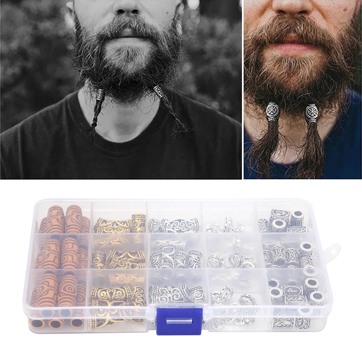 Viking Beard Rings - Set of 4 Norse Hair Beads