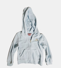 Juicy Couture Velour Full Zip Track Jacket Hoodie Girls 4T Light Blue Cozy Y2K
