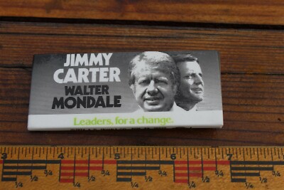 JIMMY CARTER WALTER MONDALE LEADERS FOR A CHANGE CAMPAIGN BUTTON 3 1/2