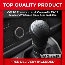 FITS VW T6 TRANSPORTER 15>19 GENUINE OE 6 SPEED MATT BLACK GEAR KNOB CAP COVER