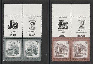 Ö.1980 ANK.Nr.:23 mit Allongen"Christkindl Burg BSV Steyr"4 Werte"postfrisch