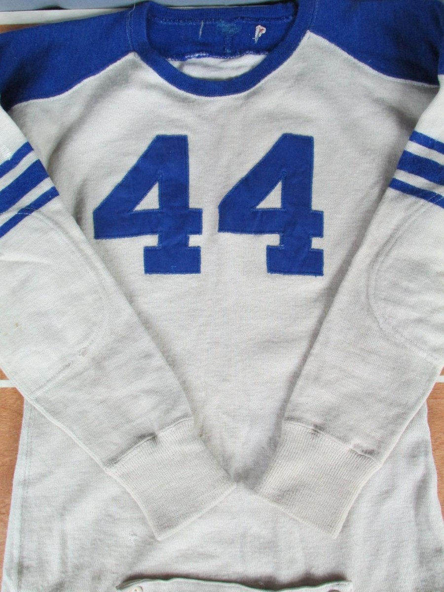 40s~ USA製 Vintage Football Cotton Jersey Vintage 1940s Media High School Wool Football Uniform Jersey #44