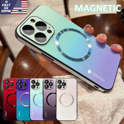 Gradient Mag Safe Shockproof Case Luxury Cover iPhone 12 13 14 15 Pro Max 15Plus