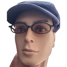 Ic Japanese Made Sunglasses Charcoal Frame Green Oval Lenses 47  18 140