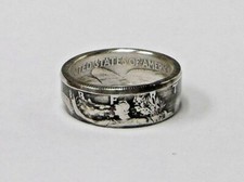 Coin ring made from 1942 Silver Walking Liberty Half Dollar in size 9-14