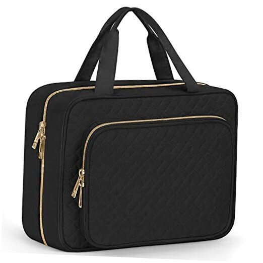 Toiletry Bag for Women Cosmetic Travel Bag, Hanging Toiletry Bag Large Black-image