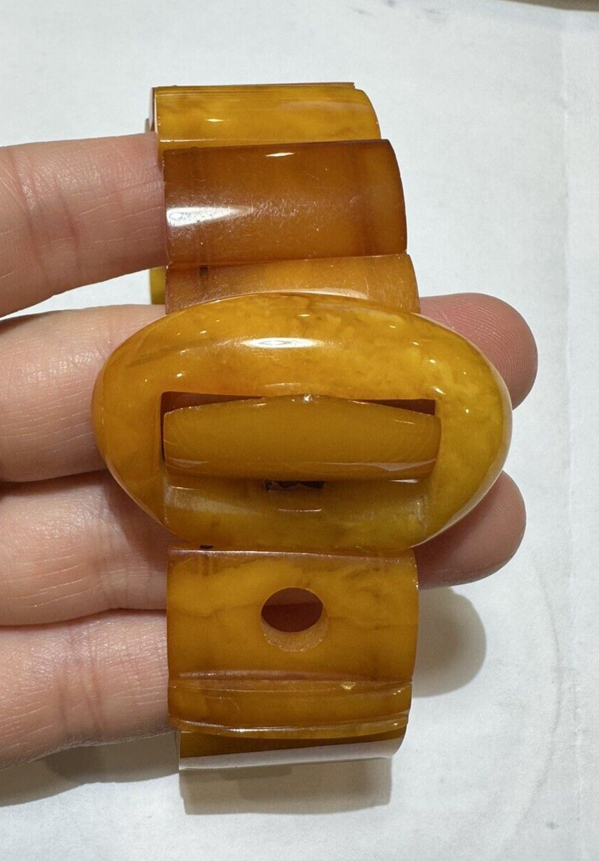 Victoriano Dorado Amarillo Dulce Manteca Ámbar Cuenta Cinturón Diseño Elástico