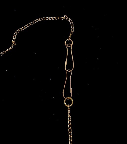 Chevron Patterned Multilayered Gold Tone Pendant … - image 6