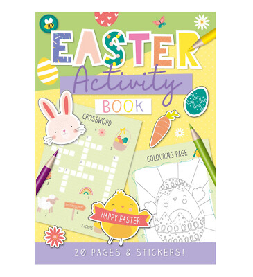 Easter Activity Book Children's Colouring Puzzles Wordsearch Games & Stickers A4