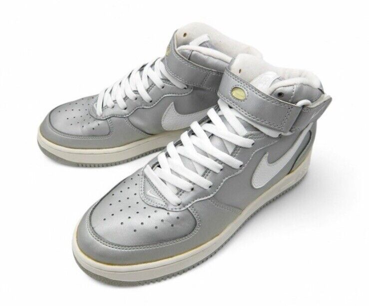 タカ Size 9 - Nike Air Force 1 Mid Silver 630136-014 Authentic