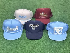 Lot Of 5 Vintage Hawaii Trucker Hats Maui Snapback Bundle Hang Loose 80s 90s