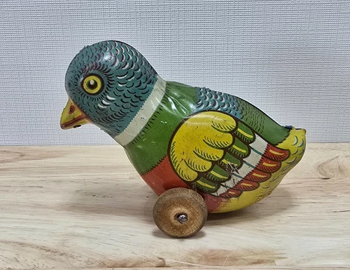 Vtg J Chein and Co Tin Lithograph Bird Toy