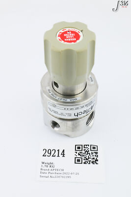 【L.COM】 29214 APTECH SINGLE STAGE REGULATOR, MAX IN 1700 PSI AK1210S 4PL