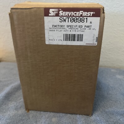 NEW, SERVICE FIRST, SWT00981, CONTROL SWITCH, PRESSURE CLOSE .06 WC, (24H-4)