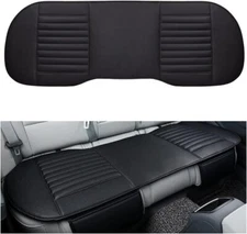 Car Back Seat Cover, Breathable PU Leather Rear Cushion Rear, Black 