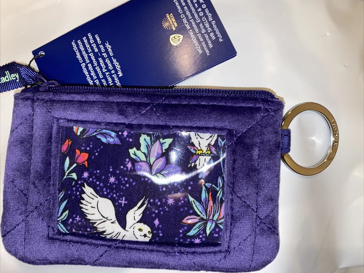 NEW Vera Bradley HARRY POTTER Zip ID Case Velvet Purple Owl