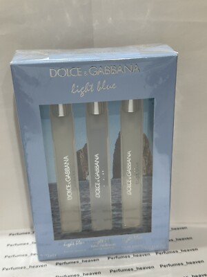 3 x Light Blue By Dolce & Gabbana 0.33 oz / 10 ml EDT+ Intense Mini Spray Women