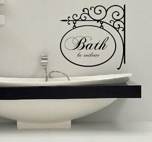  BATH  LA TOILETTE Words Bath  Vinyl  Decal Bathroom  Wall Art  