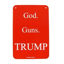 Metal God Guns President Donald Trump Wall Sign MAGA 2020 Man Cave Garage Decor