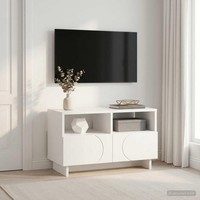 Tv-St?Nder 60 X 34,5 X 40 Cm Wei? Holzwerkstoff