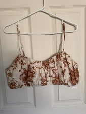 Abercrombie and Fitch NWT Floral Cream Top Tank Size Large Cropped Bralette